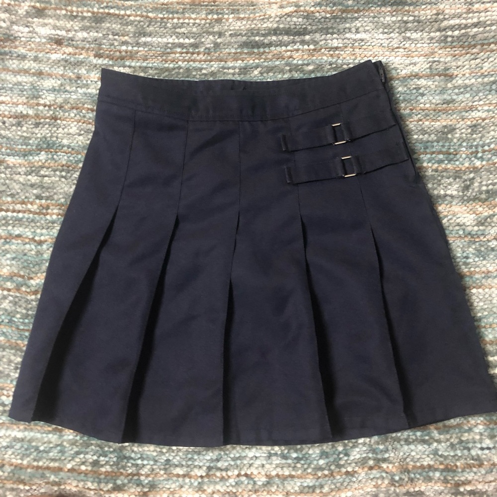 navy blue, school girl uniform skirt